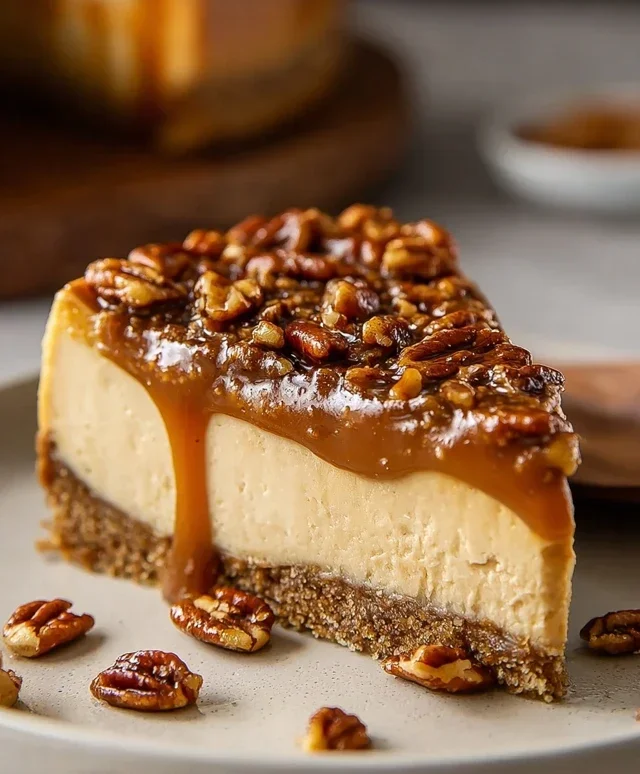 Vegan Caramel Pecan Cheesecake