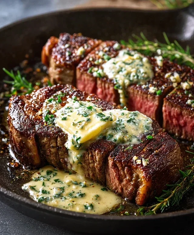 Garlic Butter Steak With Parmesan Cream Sauce