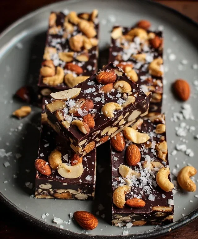 Dark Chocolate and Sea Salt Nut Bars