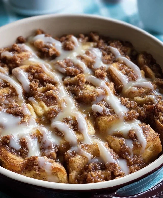 Apple Crisp Cinnamon Roll Casserole