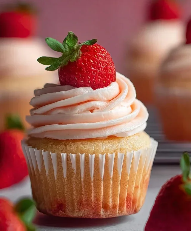 Fresh Strawberry Cupcakes