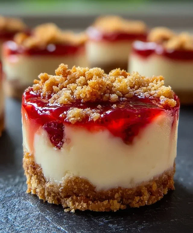 Mini Strawberry Crunch Stuffed Cheesecake