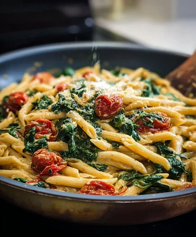 One-Pot Spinach Tomato Pasta