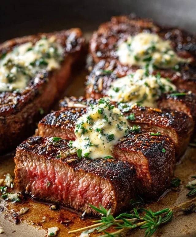 Garlic Butter Steak With Parmesan Cream Sauce