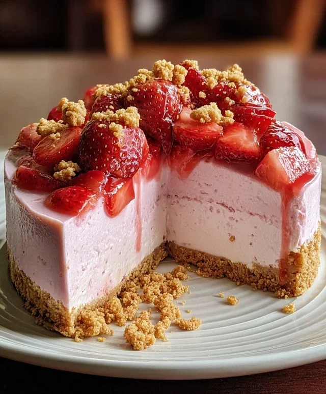 Strawberry Crunch Pink Cheesecake