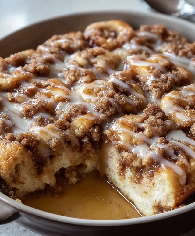 Apple Crisp Cinnamon Roll Casserole