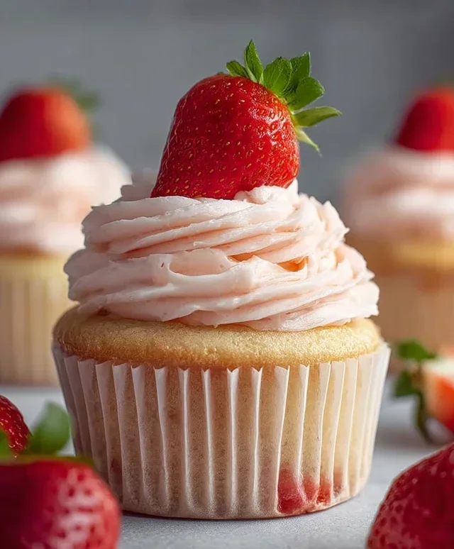 Fresh Strawberry Cupcakes