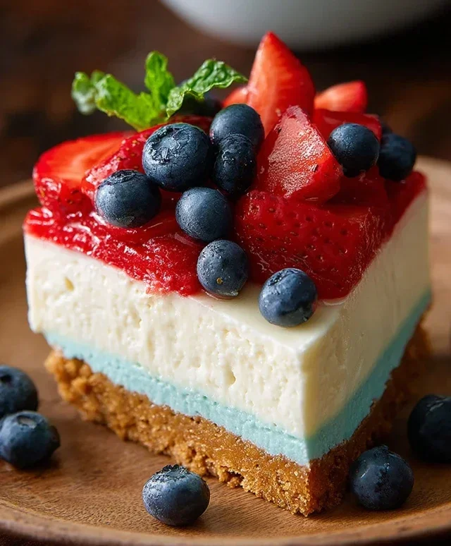 No Bake Patriotic Cheesecake