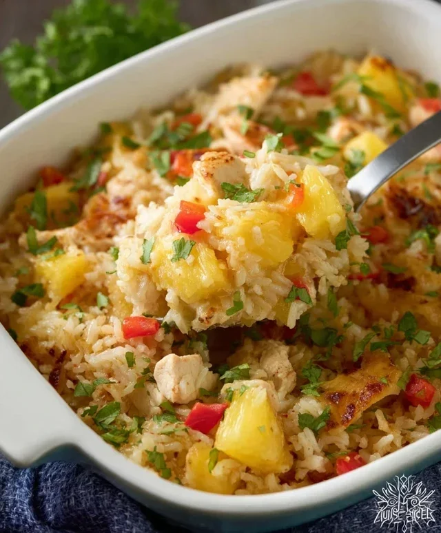 Aloha Pineapple Chicken Rice Casserole