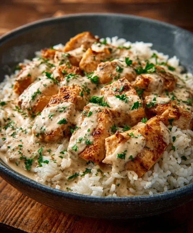 High Protein Creamy Cajun Chicken Rice