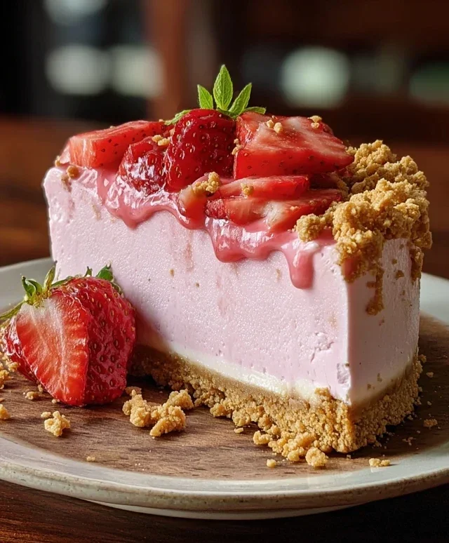 Strawberry Crunch Pink Cheesecake