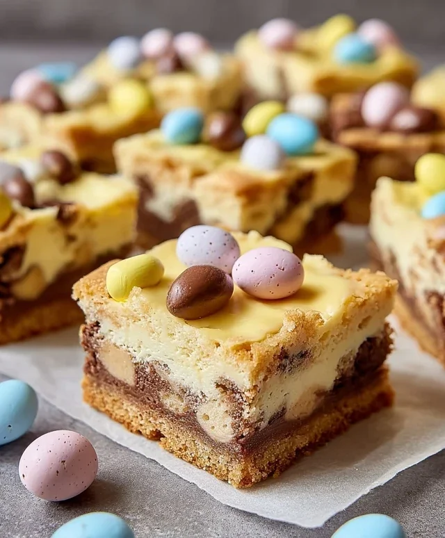 Mini Egg Cheesecake Cookie Bars