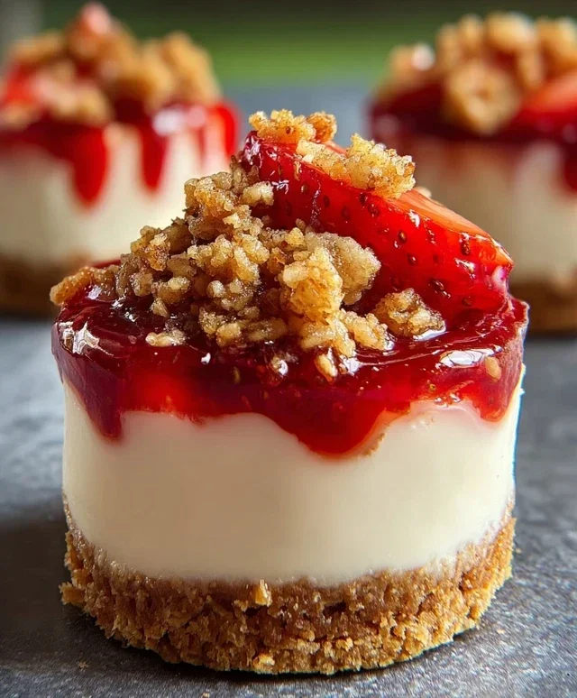 Mini Strawberry Crunch Stuffed Cheesecake