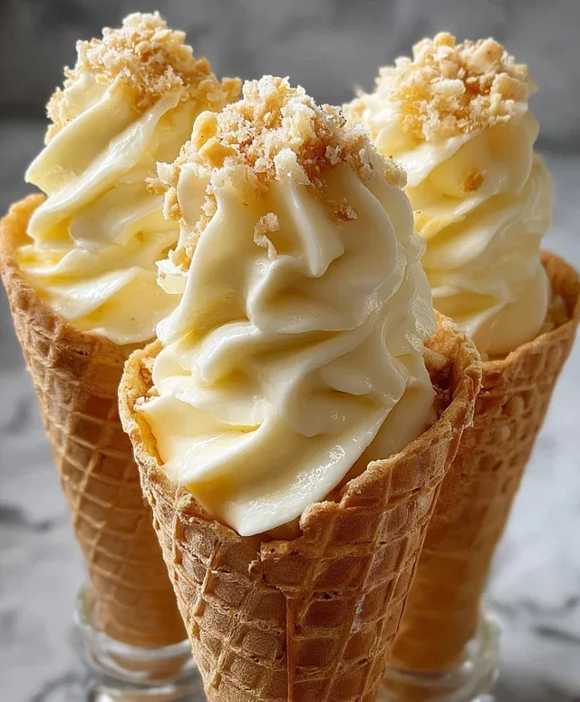 Banana Pudding Cheesecake Cones