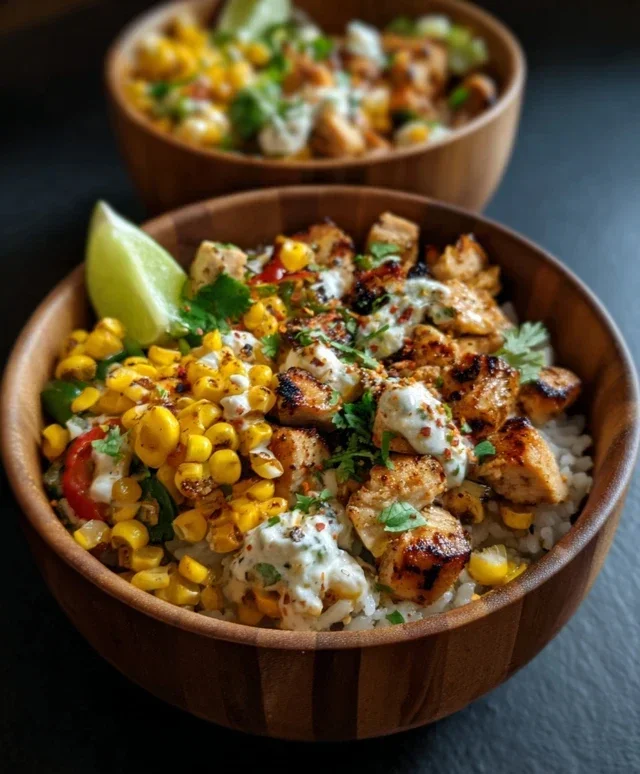 Street Corn Chicken Rice Bowl