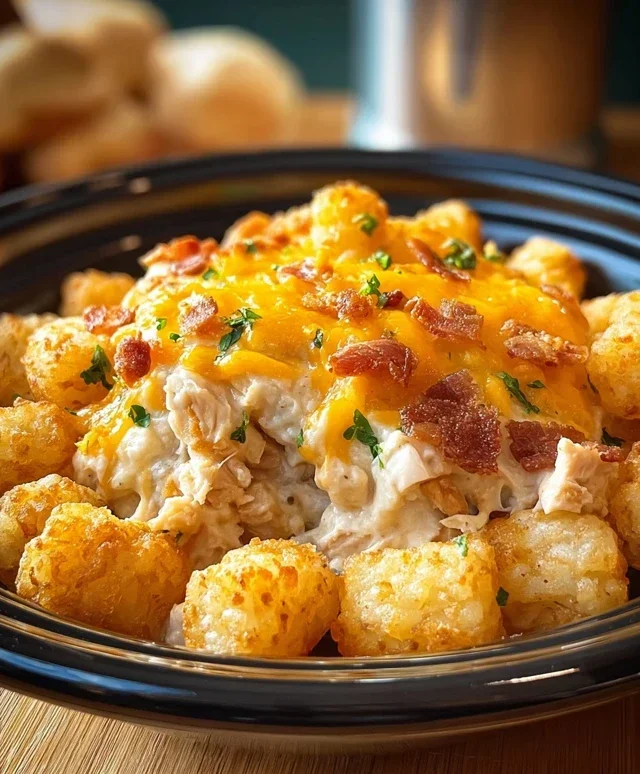 Crock Pot Chicken Tater Tot Casserole