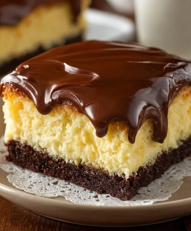 Boston Cream Poke Cake
