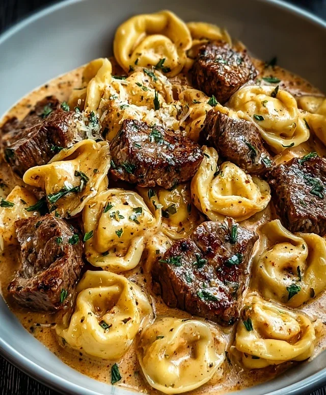 Cracked Garlic Steak Tortellini in Creamhouse Sauce Bliss