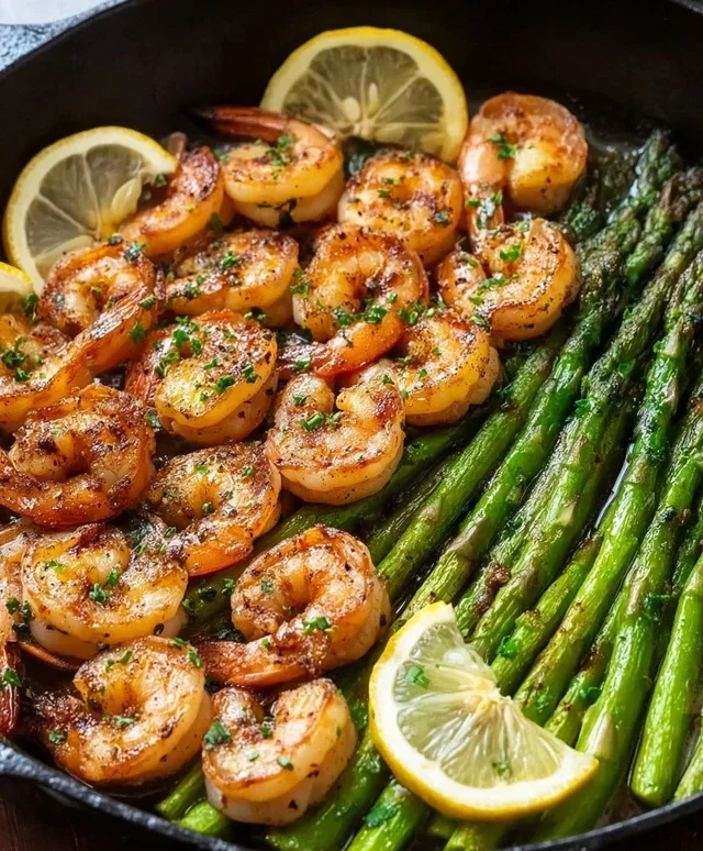 Lemon Garlic Shrimp and Asparagus (20-Minutes)