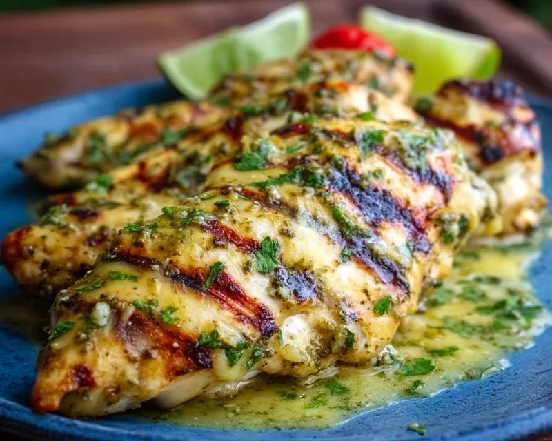 Grilled Salsa Verde Chicken with Pepper Jack