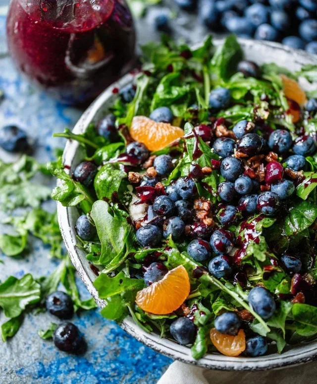 Cranberry Blueberry Salad with Blueberry Balsamic Dressing