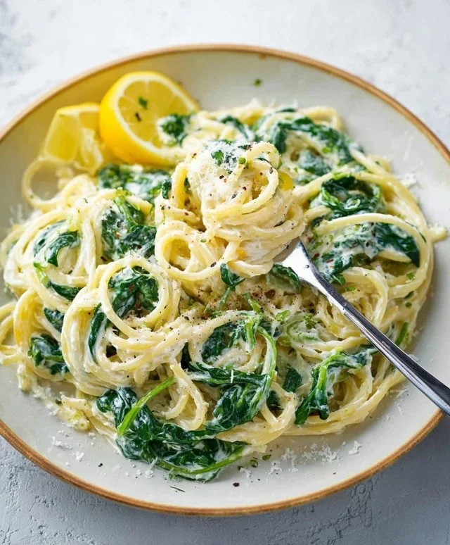 Lemon ricotta pasta & spinach