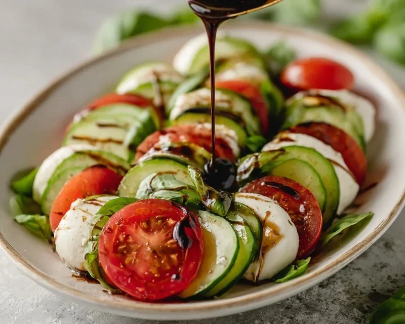 Fresh Cucumber Caprese Salad