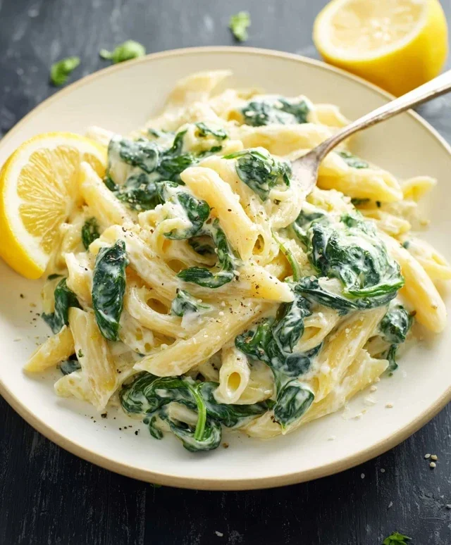 Lemon ricotta pasta & spinach