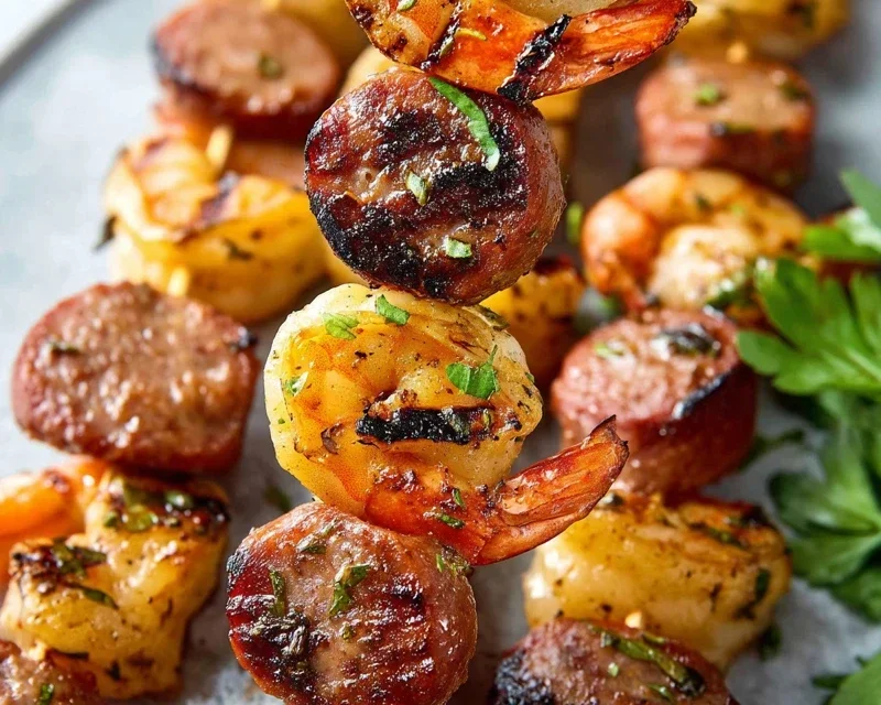 Sausage and Shrimp Kabobs