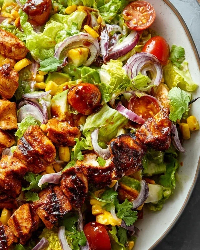 BBQ Chicken Skewer Salad