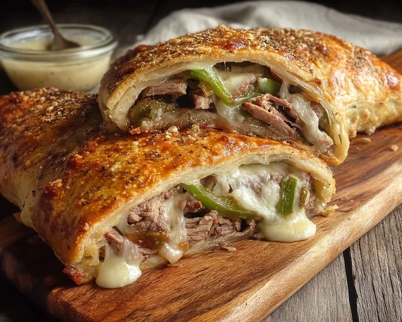 Philly Cheesesteak Stromboli
