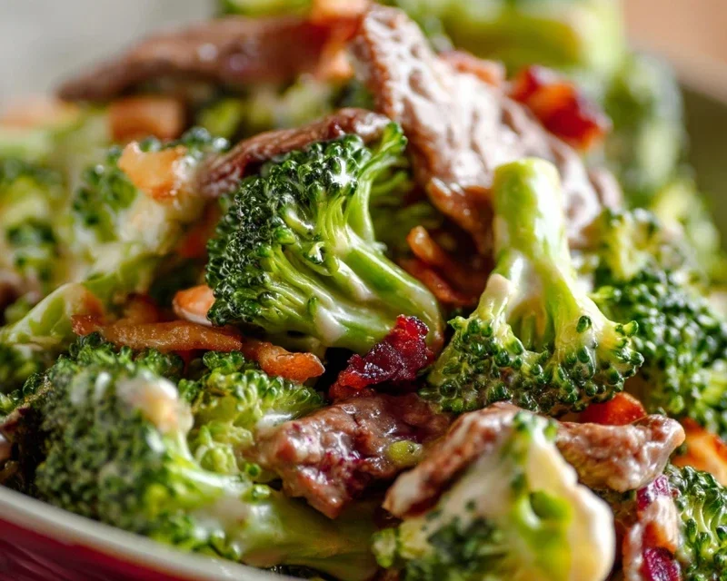 Broccoli Salad with Beef Beef Bacon Recipe