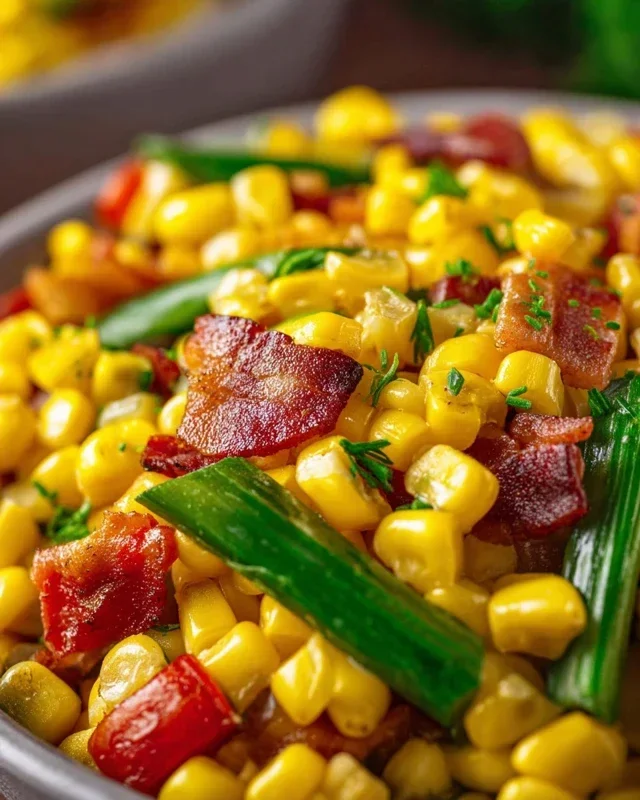 Fresh Corn and Beef Beef Bacon Side Dish