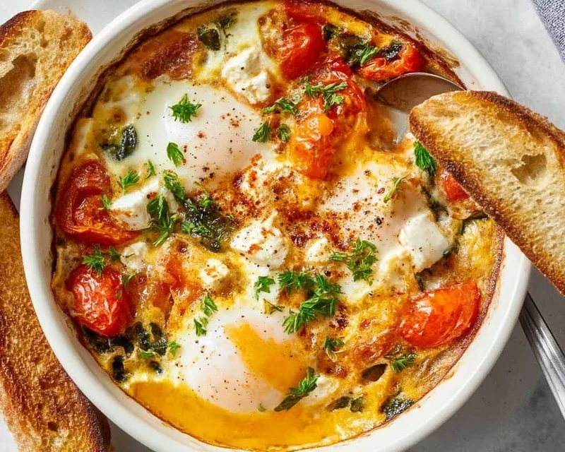 Baked Feta Eggs