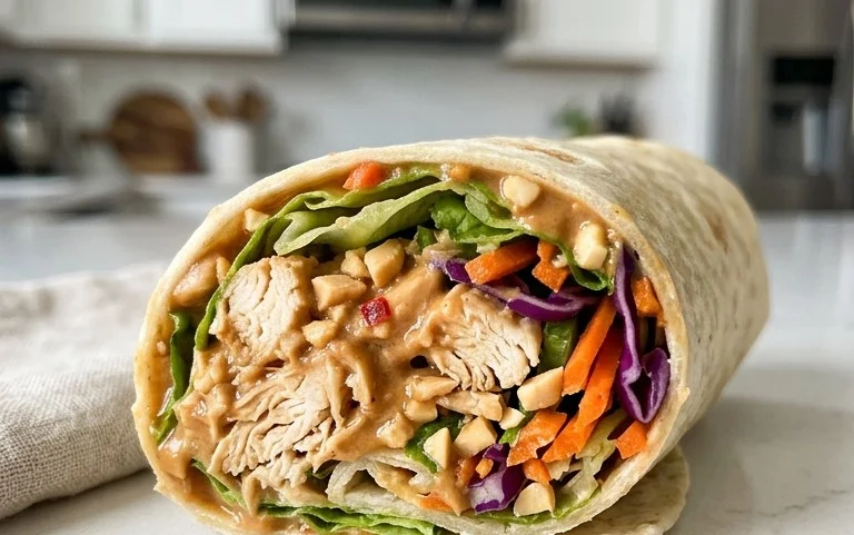 Thai Peanut Chicken Wraps