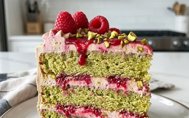 Pistachio Raspberry Cake