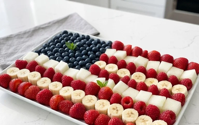 4th of July Fruit Platter Idea | How to Make an American Flag