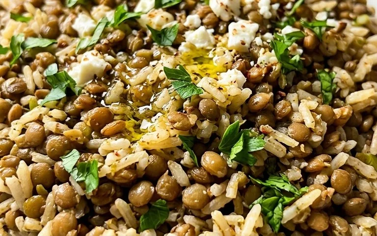 Easy Mediterranean Lentils and Rice