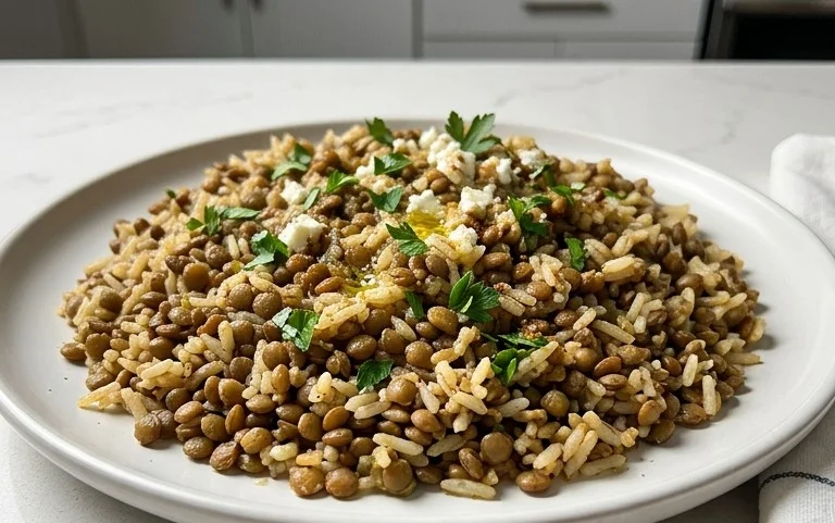 Easy Mediterranean Lentils and Rice