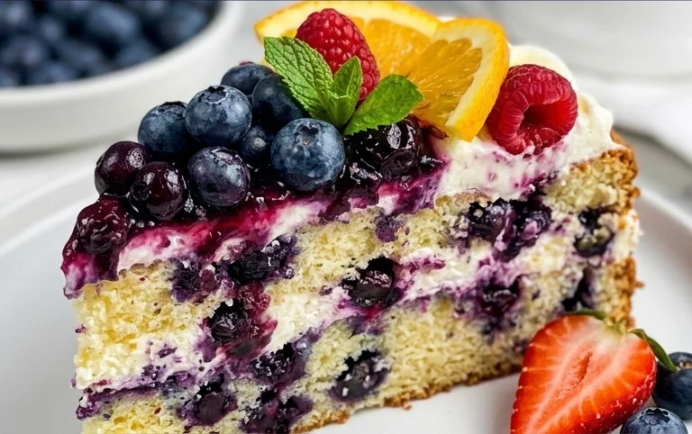 Nova Scotia Blueberry Cream Cake