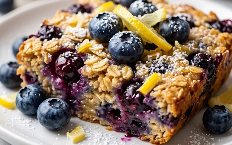 Lemon Blueberry Baked Oats