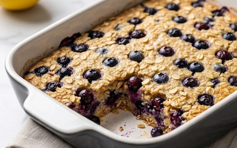 Lemon Blueberry Baked Oats