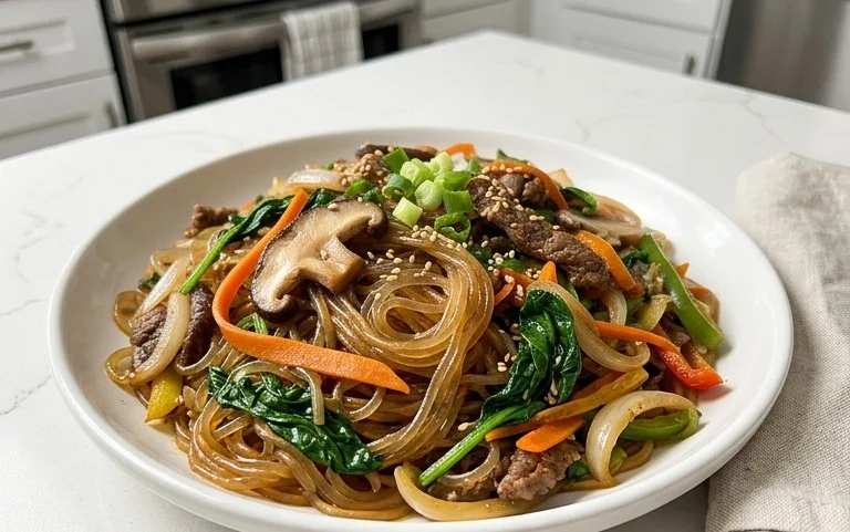 Japchae (Korean Glass Noodle Stir Fry)