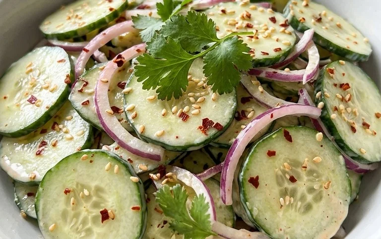 Creamy Asian Cucumber Salad Bowl