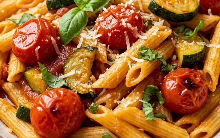 Healthy Tomato Zucchini Pasta