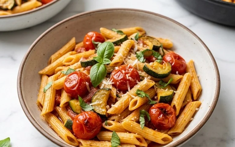 Healthy Tomato Zucchini Pasta