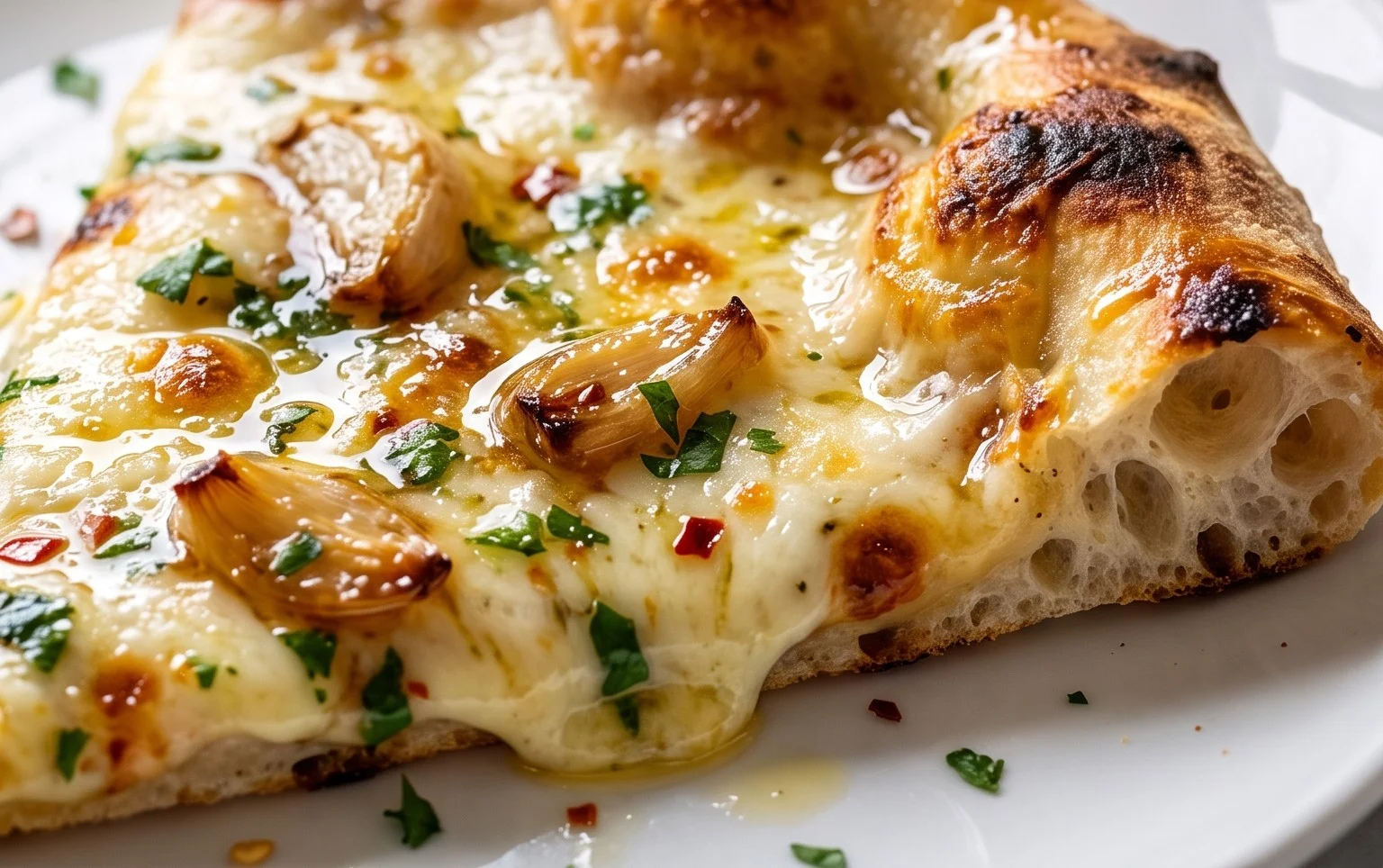 buttery garlic pizza