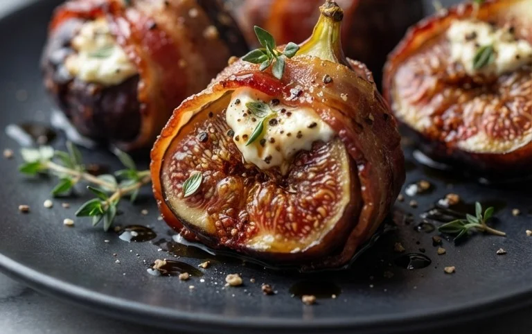 Beef Bacon Wrapped Stuffed Figs