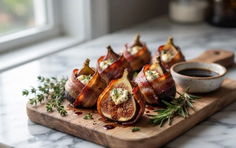 Beef Bacon Wrapped Stuffed Figs