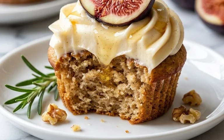 Fig Cupcakes with Honey Cream Cheese Frosting